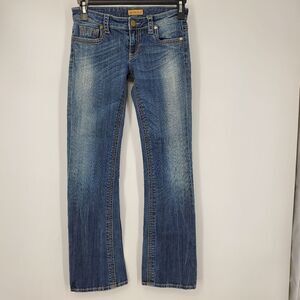 See Thru Soul Medium Wash Straight Leg With Stitch Pocket Jeans Size 26